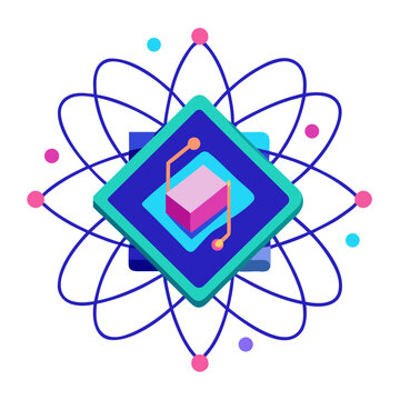 Abstract quantum technology vector illustration