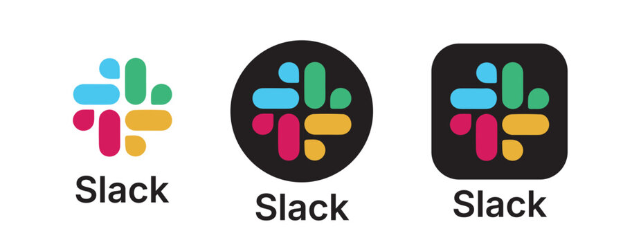 Slack Logo Icon Set &ndash; Multicolor Slack App Logo Variations, High-Resolution Vector Slack Icon