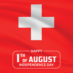Fototapeta premium Independence Day of Switzerland banner