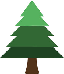 Fototapeta premium Green fir tree vector icon isolated on transparent background