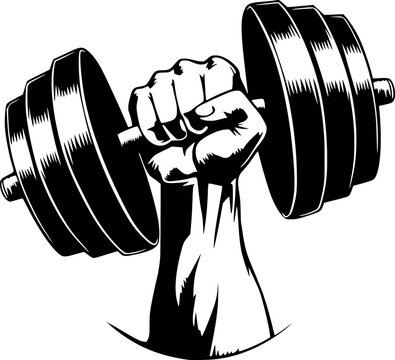 hand dumbell vector icon