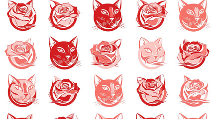 set of red cats