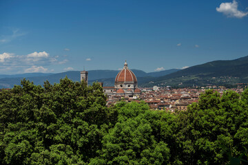 Fototapeta premium Cathedral of Santa Maria del Fiore and florence italy landscape