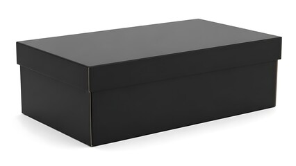 Naklejka premium Black rectangular shoe box with lid black box rectangular box closed box