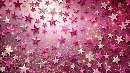 Fototapeta premium Pink background with stars. 