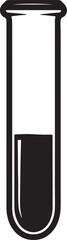 Obraz premium A black and white of a test tube with a small amount of liquid at the bottom also transparent background