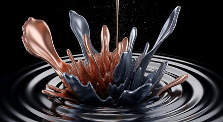 Metallic Splash Explosion with Glitter Accents