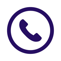 Purple phone icon isolated on transparent background