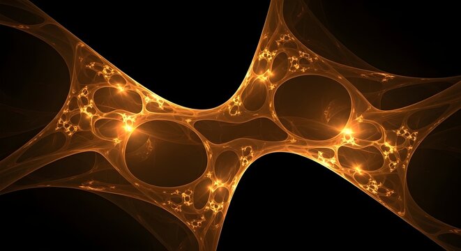 Microscopic view of a neuron cell with glowing connections