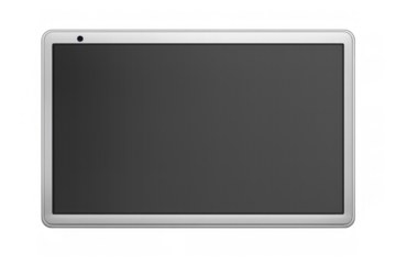 White digital tablet blank screen design mock-up, modern portable electronic device or monitor with transparent background