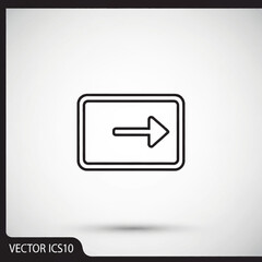 Right Arrow in Rectangle Outline Icon Design.