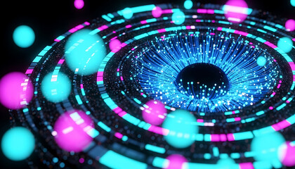 futuristic artificial intelligence network processing digital data visualization for modern technology communication and global internet concepts