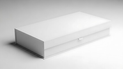 Naklejka premium White rectangular shoe box with lid and small handle white box rectangular box 2