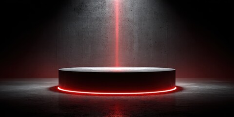 Illuminated display pedestal with red lighting