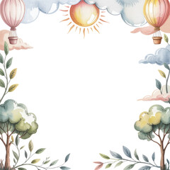 Colorful hand-drawn summer landscape