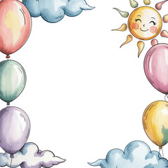 Colorful hand-drawn summer landscape