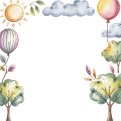 Colorful hand-drawn summer landscape