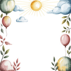 Colorful hand-drawn summer landscape