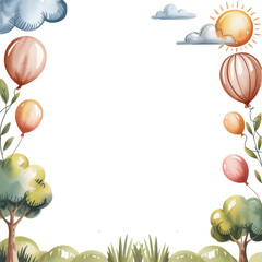 Colorful hand-drawn summer landscape