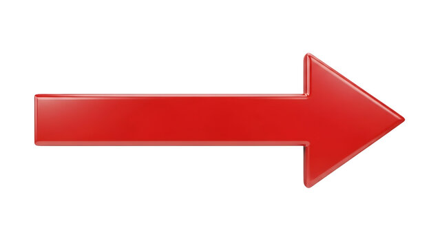 Red 3D Arrow Pointing Right Isolated on Black Background graphic