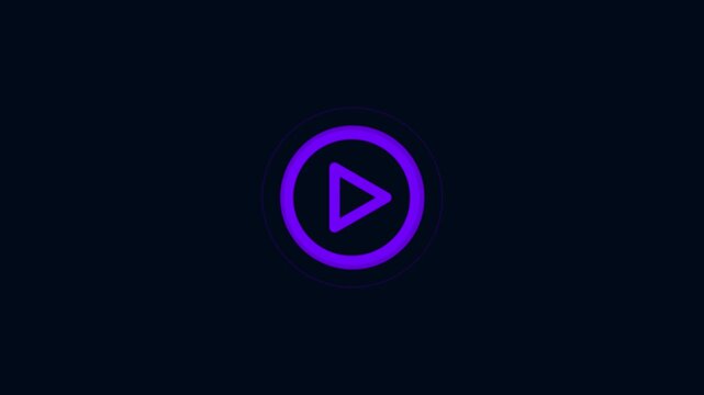 Play button icon with purple glow on dark background
