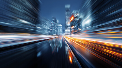 Naklejka premium A dynamic abstract technology background representing speed, innovation, and digital transformation.