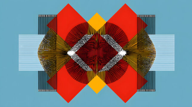 Abstract geometric pattern with vibrant colors - Powered by Adobe