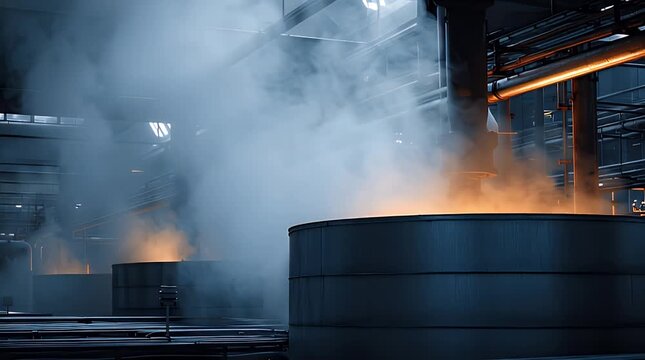 Industrial Furnace Melting Metal in Factory.