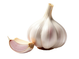 Close-up shot of a single garlic bulb