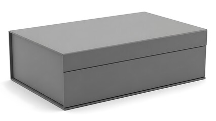 Naklejka premium Gray rectangular box with two drawers gray box drawer box storage box