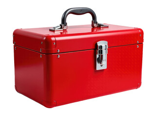 A small metal storage box with a handle on a white background, suitable for use in office or home settings