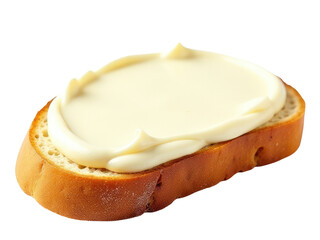 Freshly baked bread with creamy topping, perfect for snack or breakfast