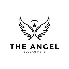 Obraz premium angel wing logo design concept creative idea