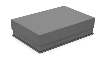 Naklejka premium Gray shoe box with lid on white background packaging