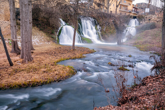 Waterfalls of the Cifuentes River in the town of Trillo, Guadalajara, Spain, also called "El Chorreron"