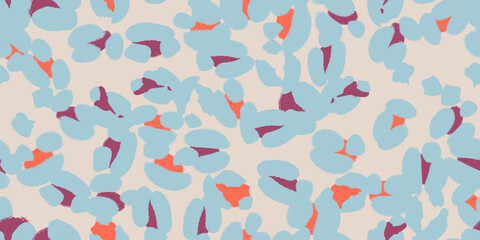 Soft blue seamless abstract botanical floral pattern with organic blooming shapes. Modern plant-inspired color palette for textile, fashion prints, packaging and branding design © irinabogomolova