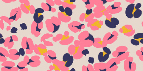 Pink seamless abstract botanical floral pattern with organic blooming shapes. Modern plant-inspired color palette for textile, fashion prints, packaging and branding design © irinabogomolova