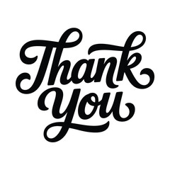 Obraz premium Elegant black calligraphy displays the words thank you in cursive