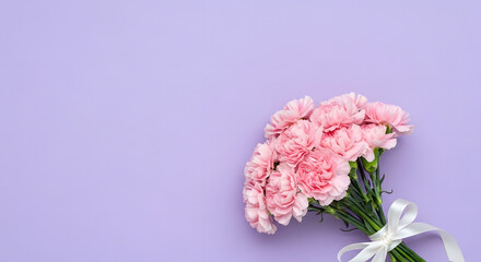 Pink carnations bouquet for mother's day