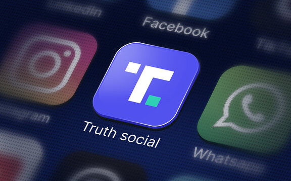 Truth social Company logo on the smartphone