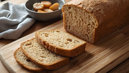 Sliced Whole Wheat Bread on Cutting Board
