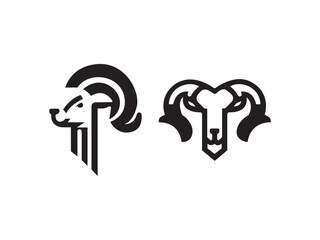 Collection of ram logo and domestic sheep,ram vector design
