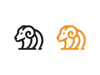 Collection of ram logo and domestic sheep,ram vector design