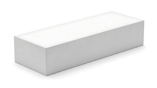White rectangular box with smooth surface on plain background white box packaging product display