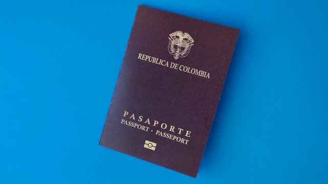 Colombia passport, visa for international travel and vacation. Colombian passport as a background for your design