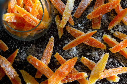 Sweet and Tart Candied Orange Peels
