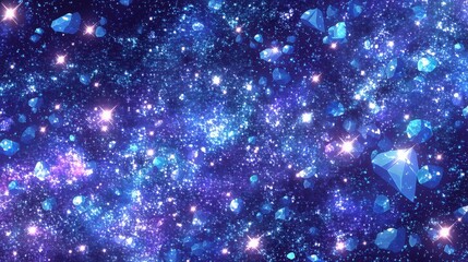 宝石のように輝く星空の抽象アート 背景