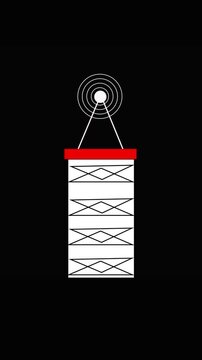 Stylized Japanese Lantern with Geometric Patterns on Black Background traditional decoration