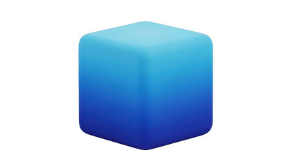 Fototapeta premium Gradient cube 3d render isolated on white background