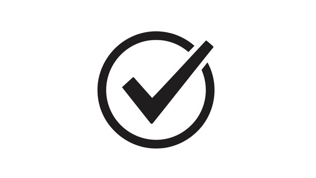 Black Check Mark Icon Symbol.